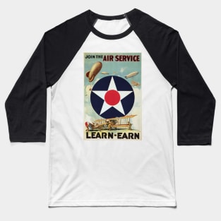 WW2 Vintage Air Force Poster Baseball T-Shirt